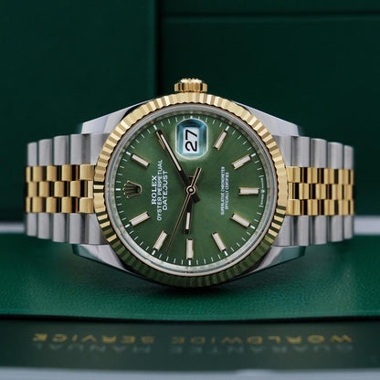 Datejust Oyster 41 Yellow Gold Olive Green Dial