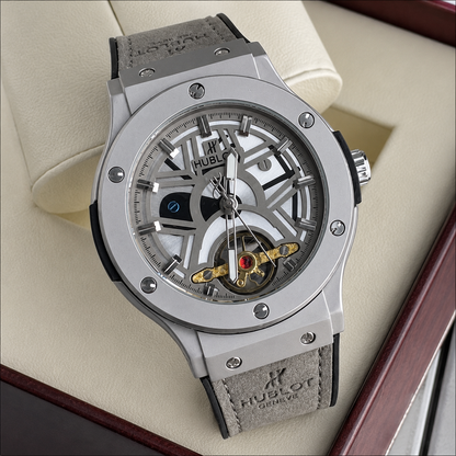 HB - 03 Skeleton Tourbillon Automatic Watch | Hublot Style | 6 Colors | Back Glass | Free Box