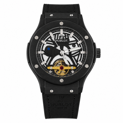 HB - 03 Skeleton Tourbillon Automatic Watch | Hublot Style | 6 Colors | Back Glass | Free Box
