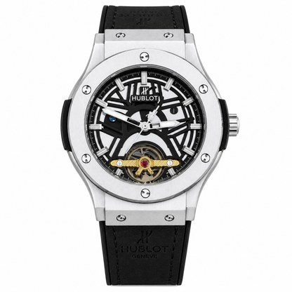 HB - 03 Skeleton Tourbillon Automatic Watch | Hublot Style | 6 Colors | Back Glass | Free Box