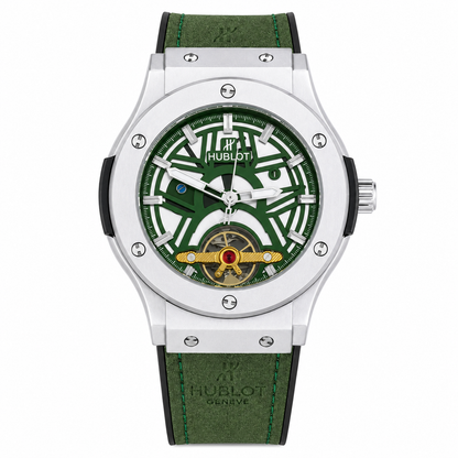 HB - 03 Skeleton Tourbillon Automatic Watch | Hublot Style | 6 Colors | Back Glass | Free Box