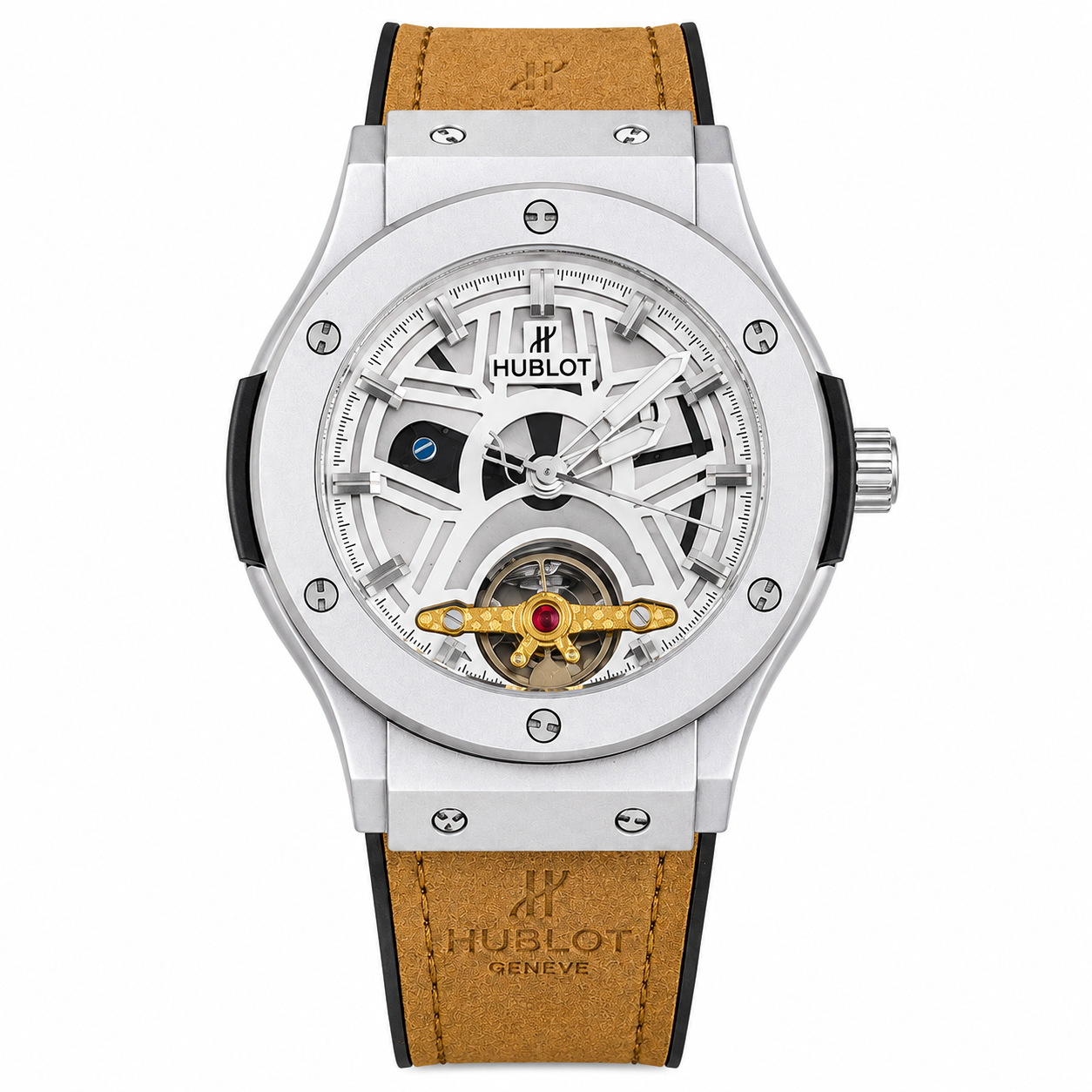HB - 03 Skeleton Tourbillon Automatic Watch | Hublot Style | 6 Colors | Back Glass | Free Box