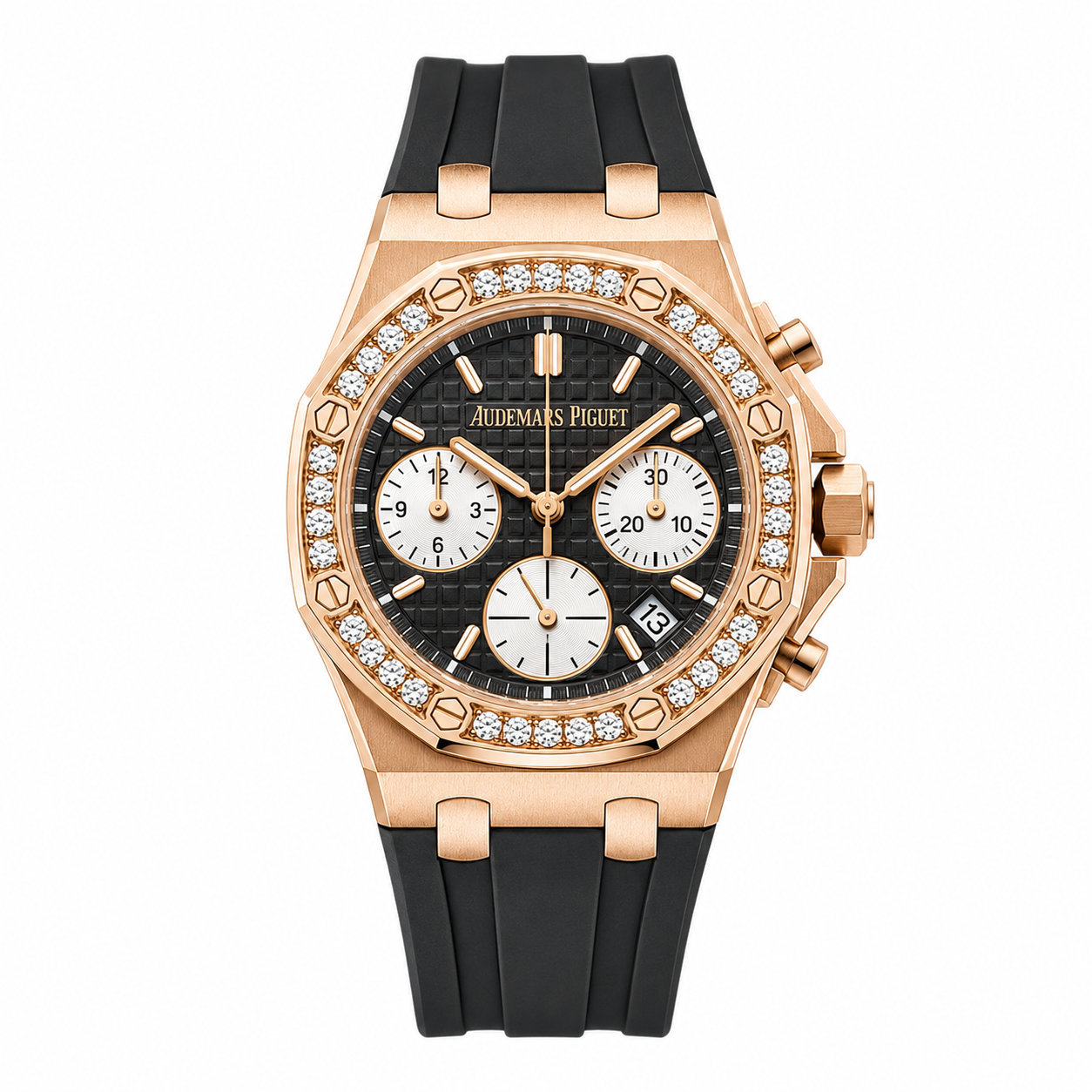 AM - 03 Royal Oak Offshore Lady Chronograph – Diamond Bezel & Rubber Strap