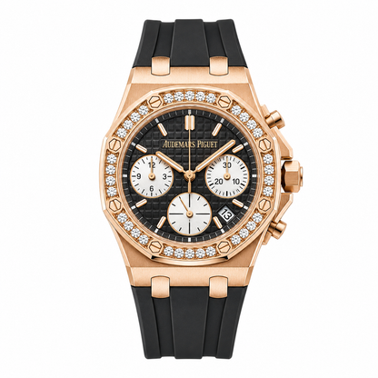 AM - 03 Royal Oak Offshore Lady Chronograph – Diamond Bezel & Rubber Strap