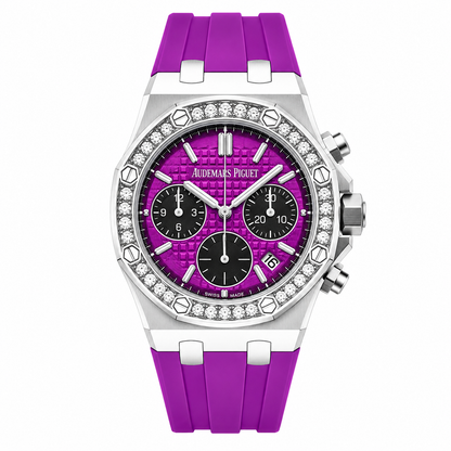 AM - 03 Royal Oak Offshore Lady Chronograph – Diamond Bezel & Rubber Strap