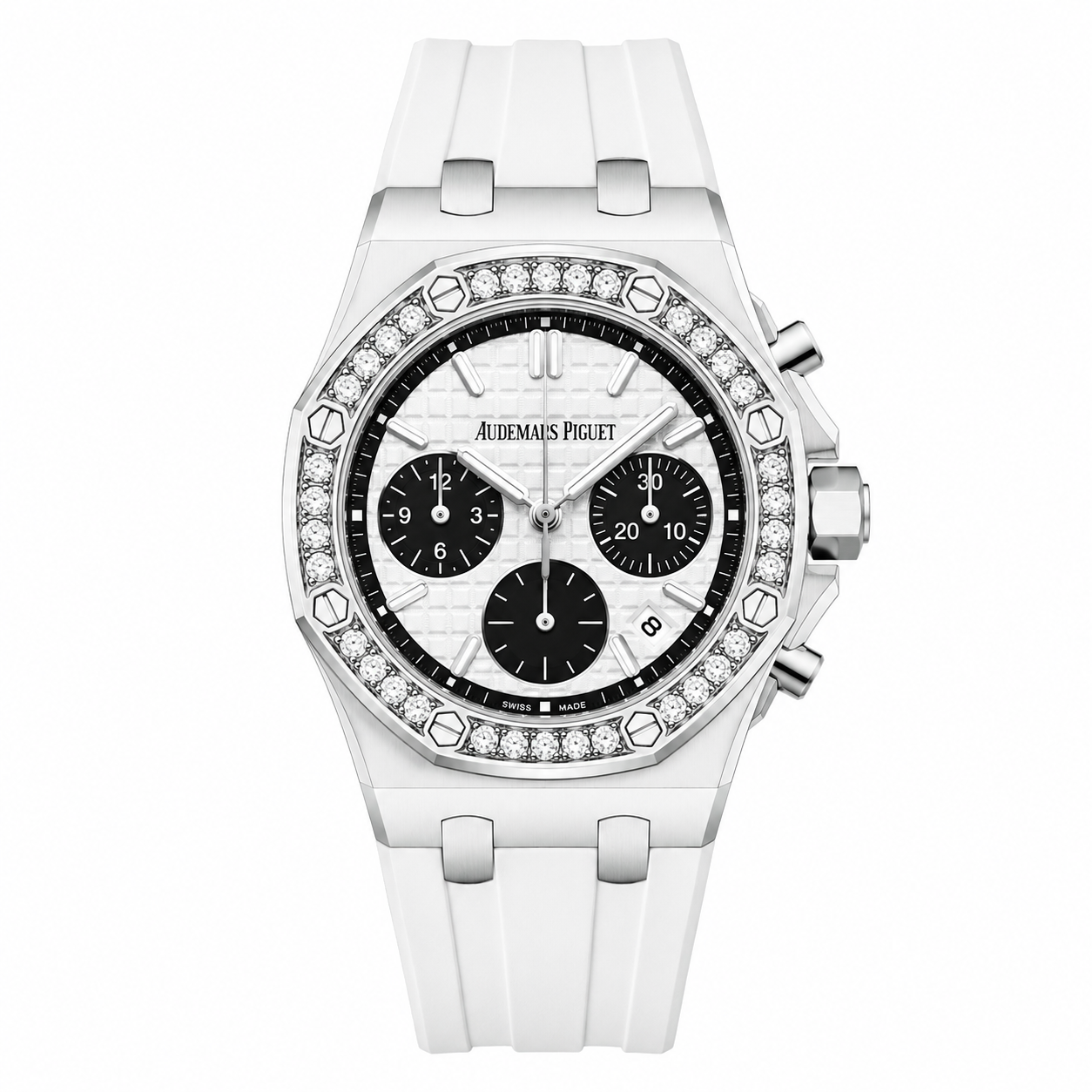 AM - 03 Royal Oak Offshore Lady Chronograph – Diamond Bezel & Rubber Strap