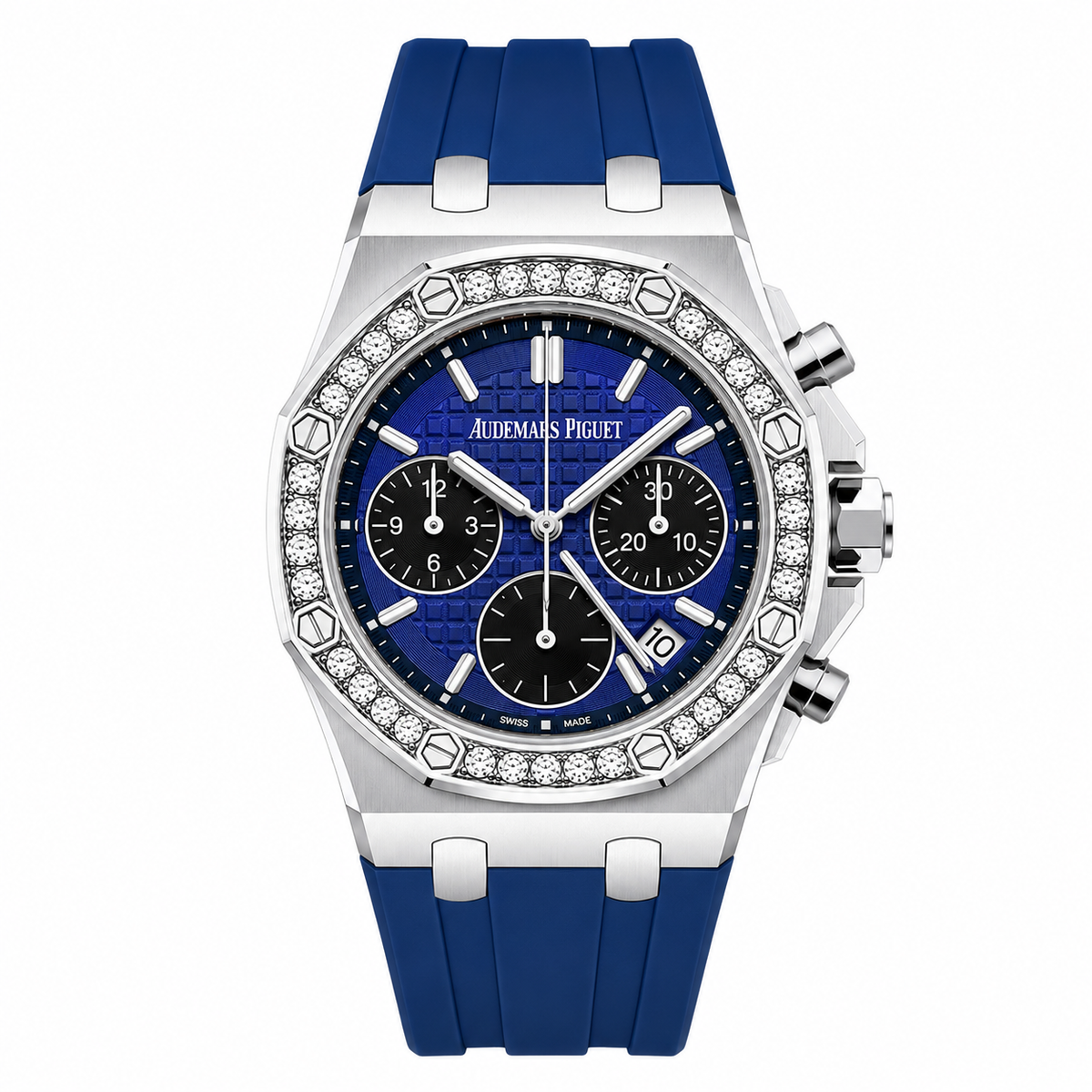AM - 03 Royal Oak Offshore Lady Chronograph – Diamond Bezel & Rubber Strap