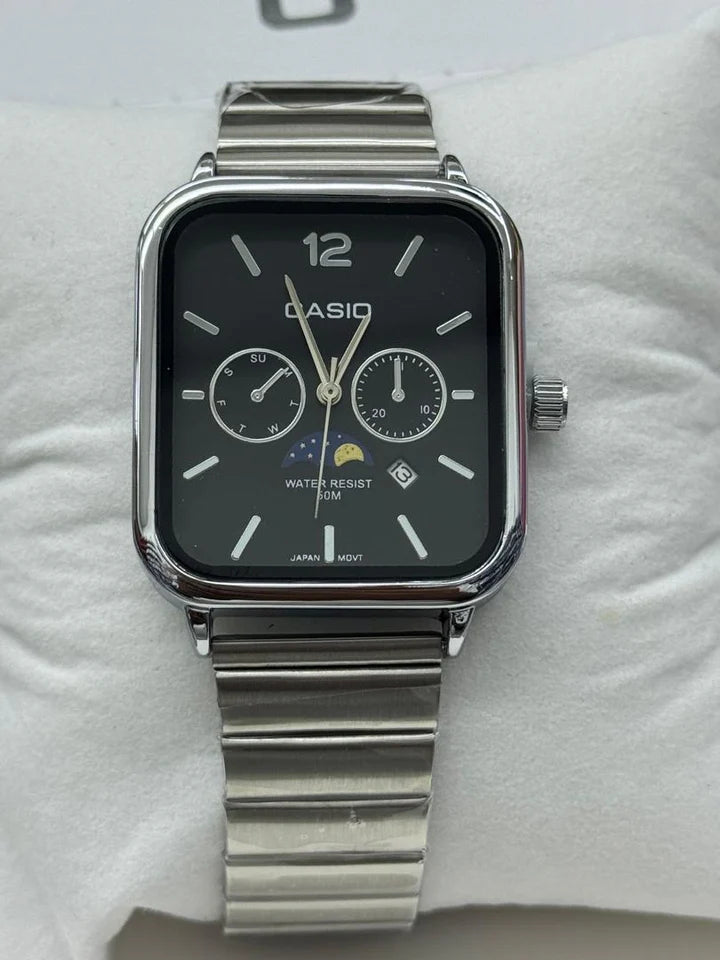 Casio A963 Multifunction Watch | Rose Gold Square Dial | Day Date Moon Phase | Water Resistant 50M