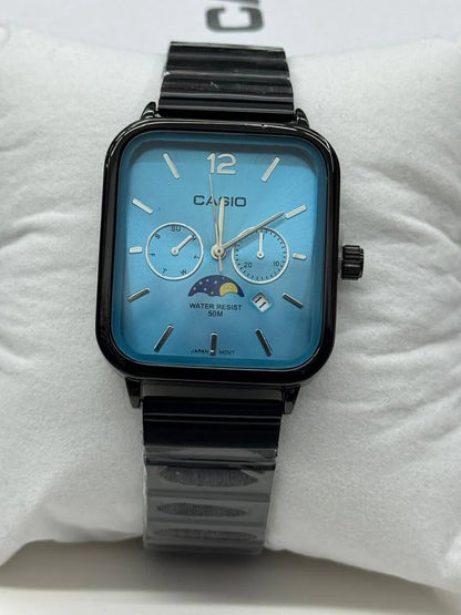 Casio A963 Multifunction Watch | Rose Gold Square Dial | Day Date Moon Phase | Water Resistant 50M