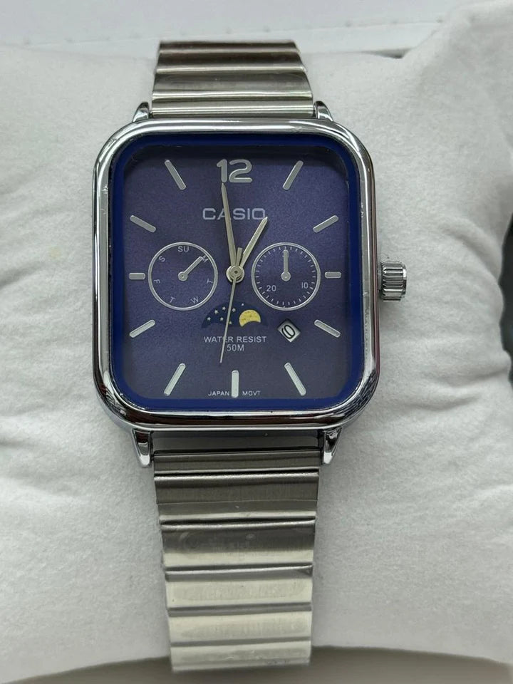 Casio A963 Multifunction Watch | Rose Gold Square Dial | Day Date Moon Phase | Water Resistant 50M
