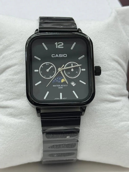 Casio A963 Multifunction Watch | Rose Gold Square Dial | Day Date Moon Phase | Water Resistant 50M