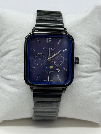 Casio A963 Multifunction Watch | Rose Gold Square Dial | Day Date Moon Phase | Water Resistant 50M