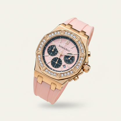 AM - 03 Royal Oak Offshore Lady Chronograph – Diamond Bezel & Rubber Strap