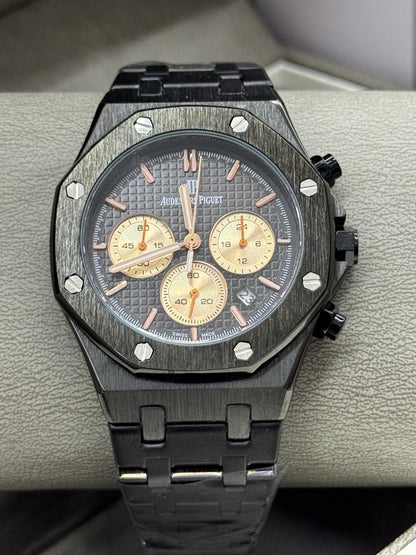 AM-04 Royal Oak Offshore Black DLC Chronograph – Blue Tapisserie Dial