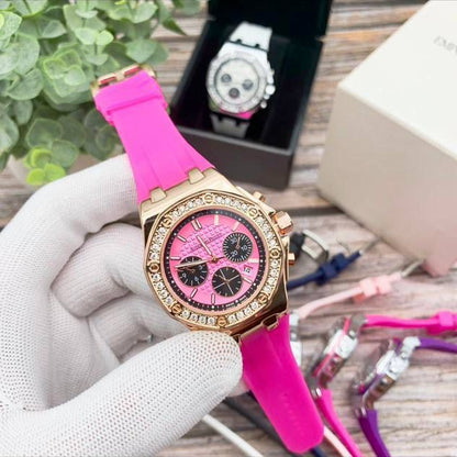 AM - 03 Royal Oak Offshore Lady Chronograph – Diamond Bezel & Rubber Strap