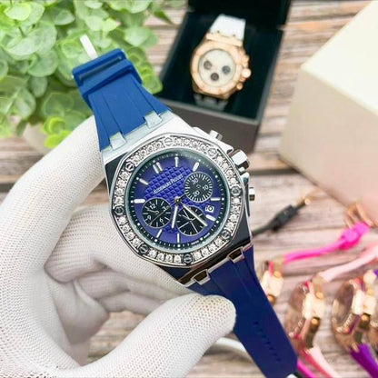 AM - 03 Royal Oak Offshore Lady Chronograph – Diamond Bezel & Rubber Strap