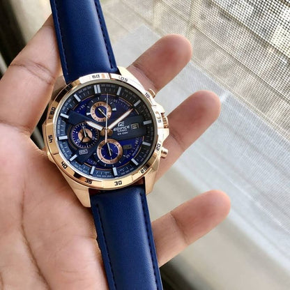 Casio Edifice EFR-556 Chronograph Leather Watch for Men – All Functions | Limited Stock