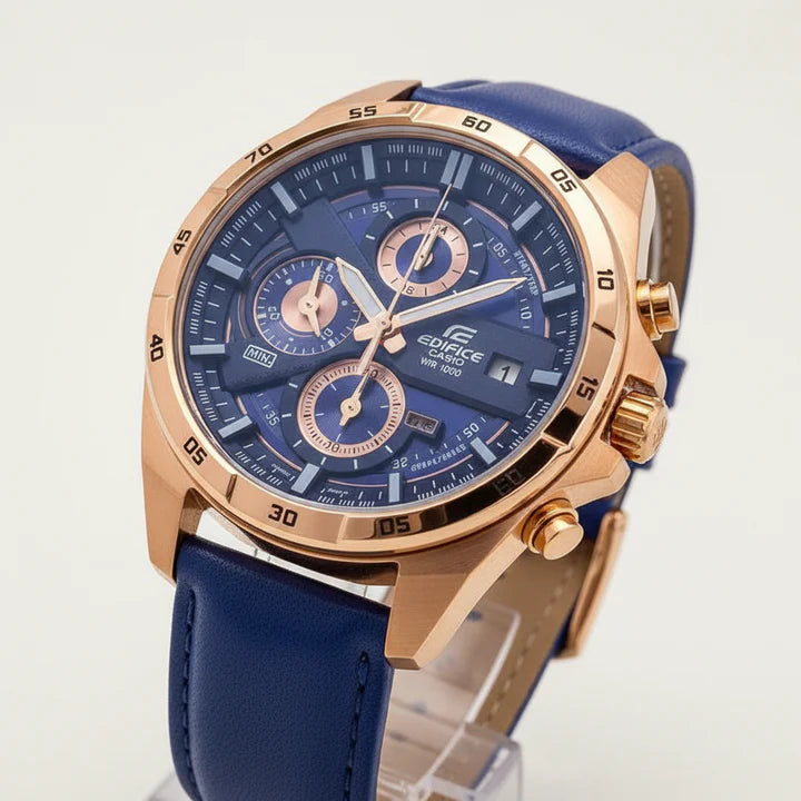 Casio Edifice EFR-556 Chronograph Leather Watch for Men – All Functions | Limited Stock