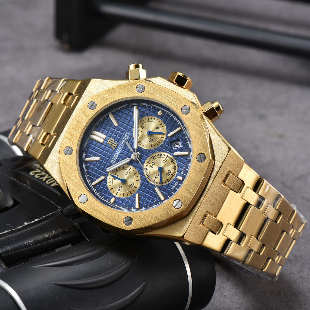 AM-05 Quartz Watch – 42mm Stainless Steel Dial, Nylon Strap, Auto Date