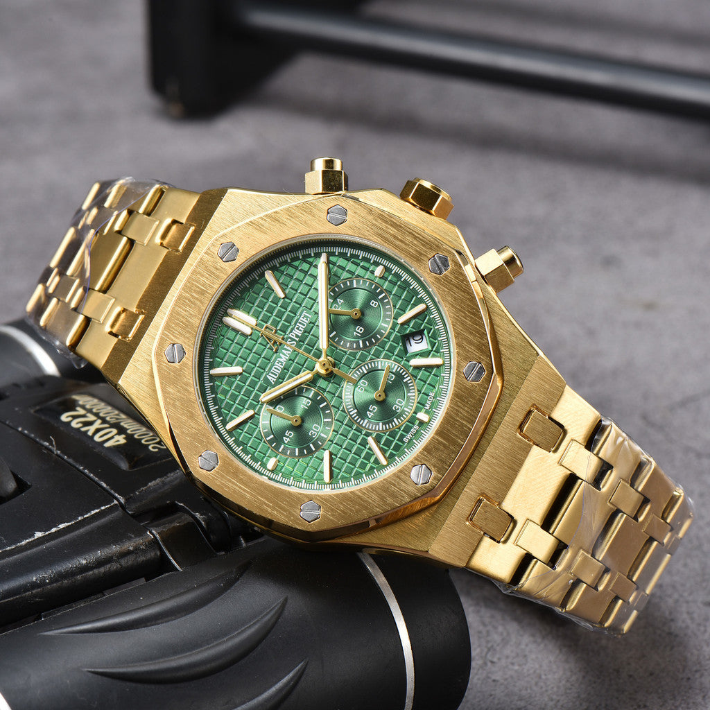 AM-05 Quartz Watch – 42mm Stainless Steel Dial, Nylon Strap, Auto Date
