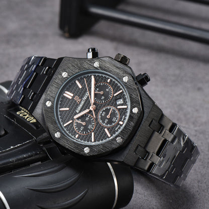 AM-05 Quartz Watch – 42mm Stainless Steel Dial, Nylon Strap, Auto Date