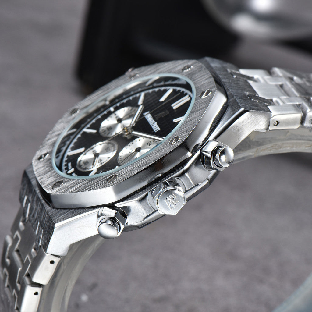 AM-05 Quartz Watch – 42mm Stainless Steel Dial, Nylon Strap, Auto Date