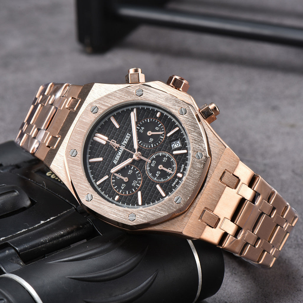AM-05 Quartz Watch – 42mm Stainless Steel Dial, Nylon Strap, Auto Date