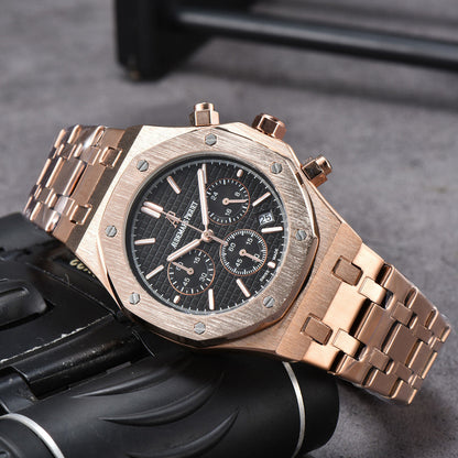 AM-05 Quartz Watch – 42mm Stainless Steel Dial, Nylon Strap, Auto Date