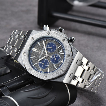 AM-05 Quartz Watch – 42mm Stainless Steel Dial, Nylon Strap, Auto Date