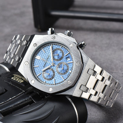 AM-05 Quartz Watch – 42mm Stainless Steel Dial, Nylon Strap, Auto Date