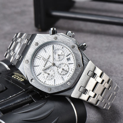 AM-05 Quartz Watch – 42mm Stainless Steel Dial, Nylon Strap, Auto Date